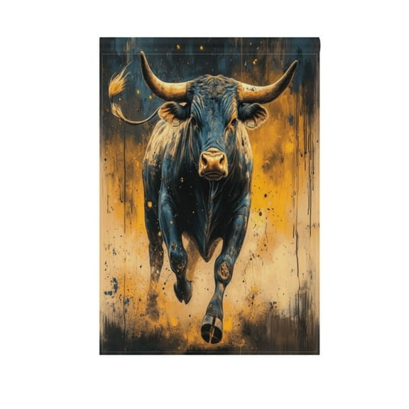 A Bull Charging Garden Flag Double Sided Outdoor Banners Yard Flags for Garden Home Holiday Decorations
