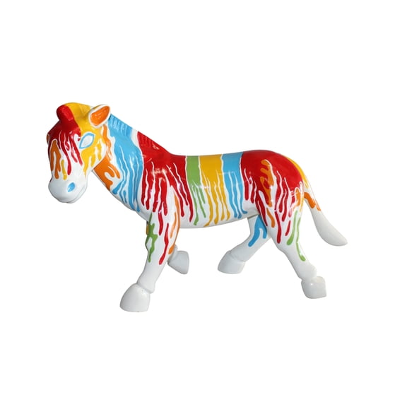 A Burst of Color Dripping Paint Fiberglass Donkey Statue 33" x 11" x 21"H