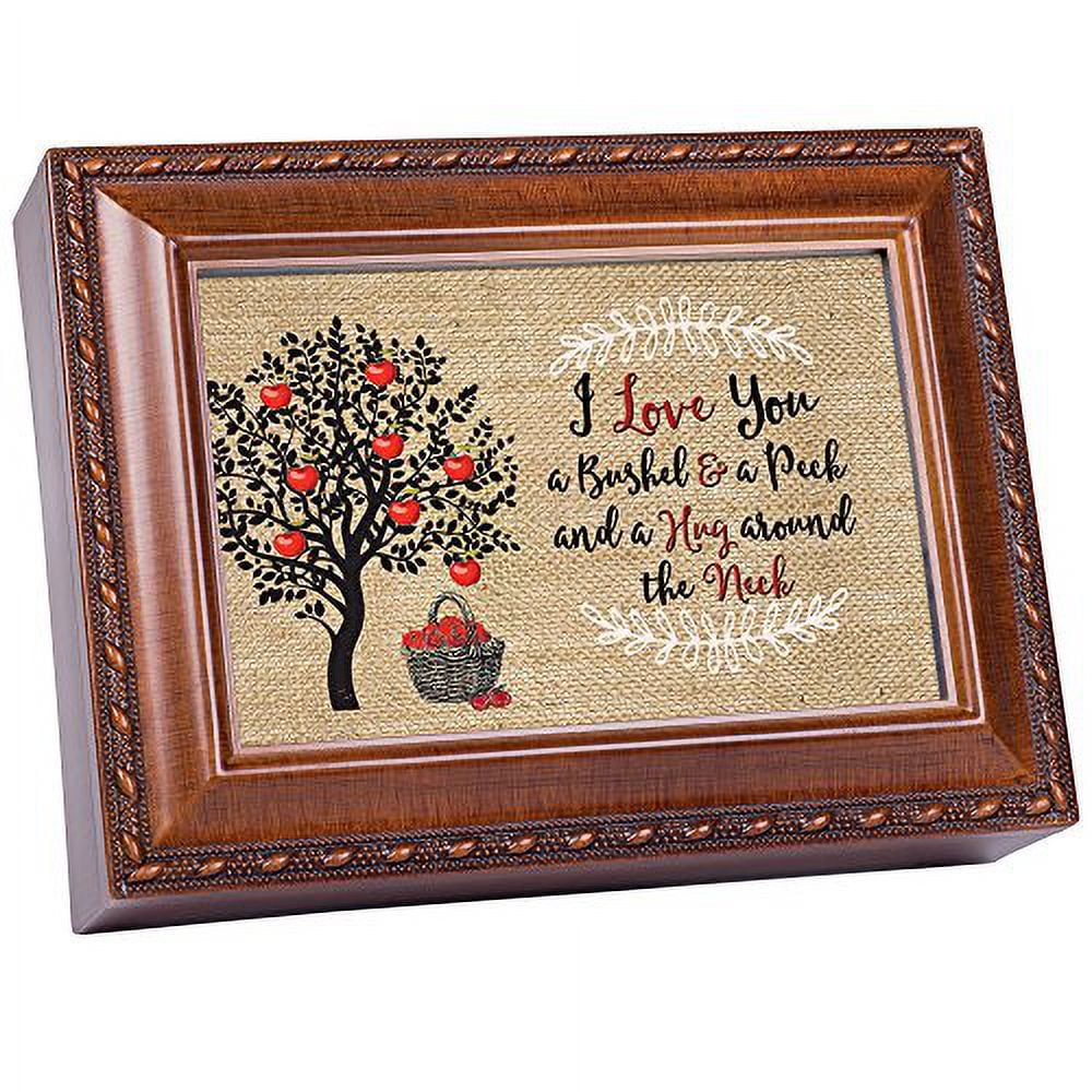 A Bushel And A Peck Woodgrain Keepsake Music Box Plays Light Up My Life