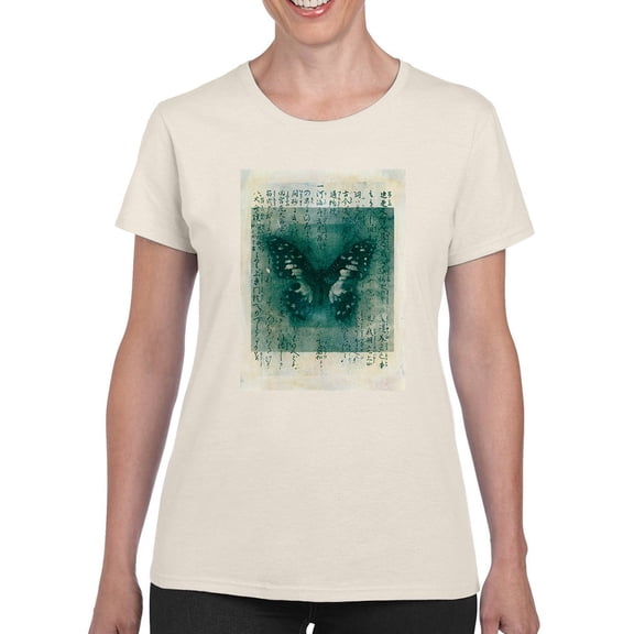 A Butterfly On Print Art T-Shirt Women -Elena Ray Designs, Female XX-Large