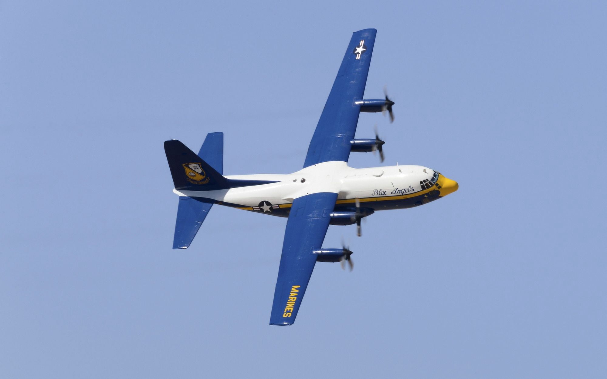 A C-130 Hercules of the Blue Angels flight demonstration squadron Canvas Art - Stocktrek Images (36 x 22)