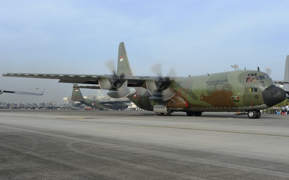 A C-130J Super Hercules of the Indonesian Air Force Canvas Art - Remo GuidiStocktrek Images (36 x 23)