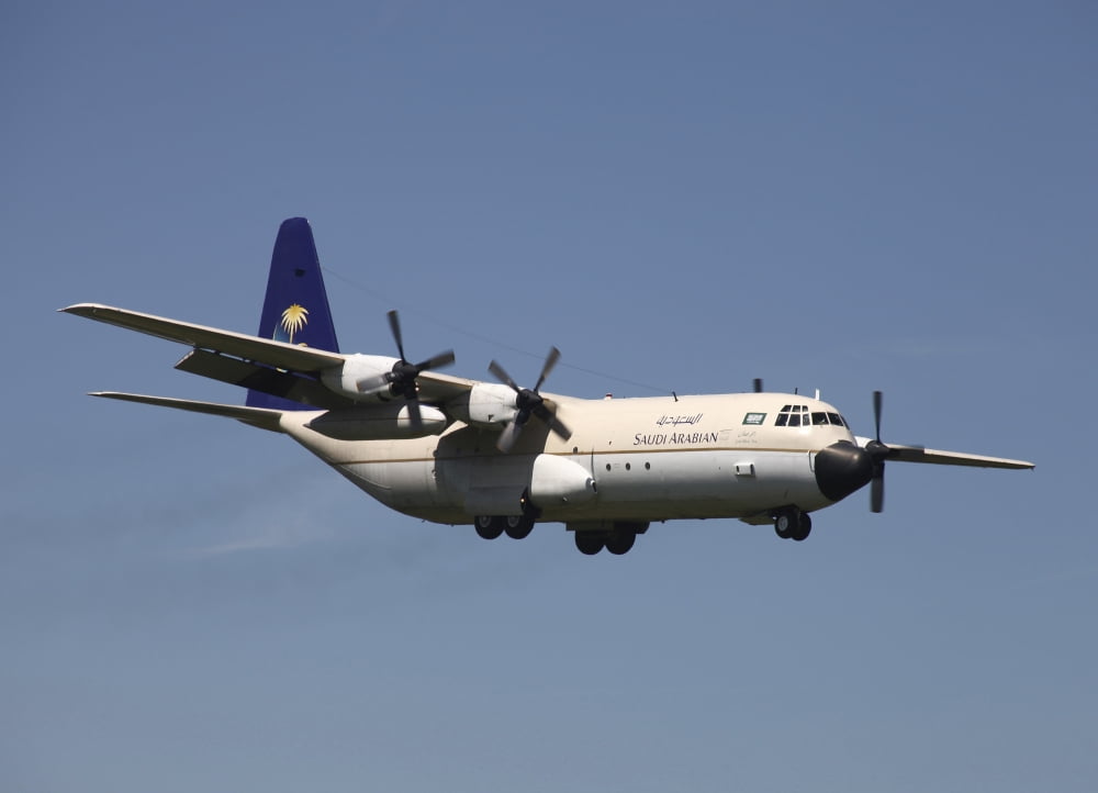 A C-130L-100 Hercules of the Royal Saudi Air Force Canvas Art - Timm ZiegenthalerStocktrek Images (34 x 24)