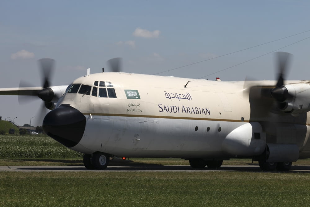 A C-130L-100 Hercules of the Royal Saudi Air Force Canvas Art - Timm ZiegenthalerStocktrek Images (35 x 23)