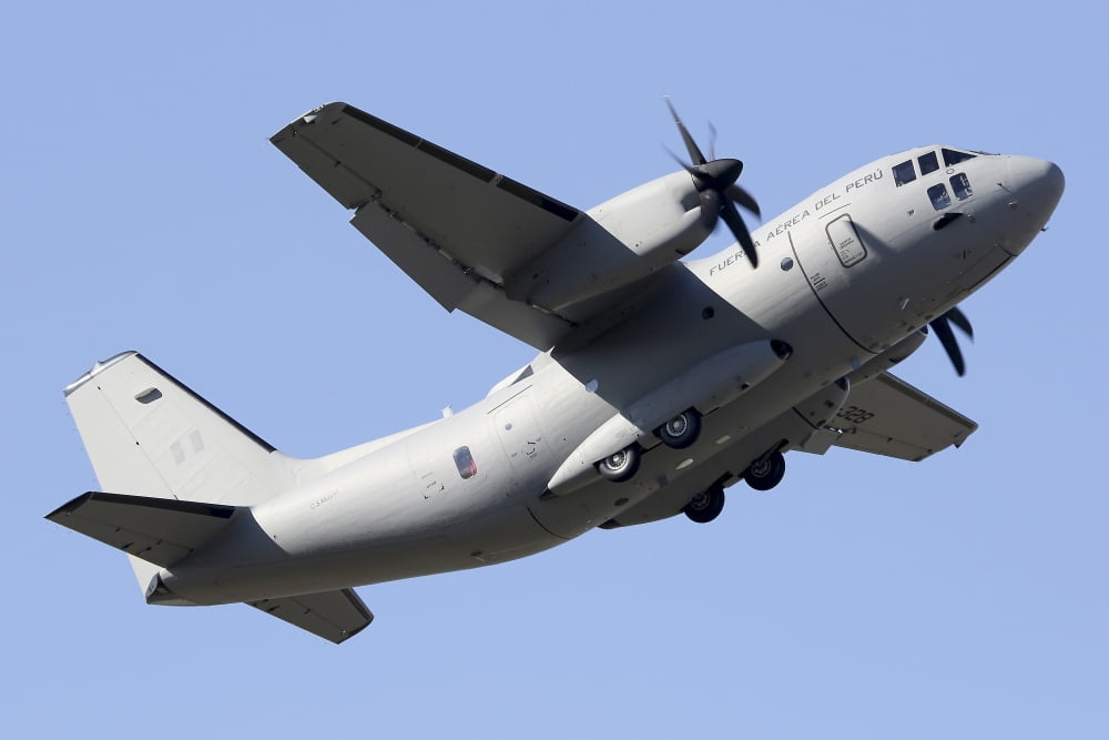 A C-27J Spartan of the Peruvian Air Force Canvas Art - Luca NicolottiStocktrek Images (18 x 12)