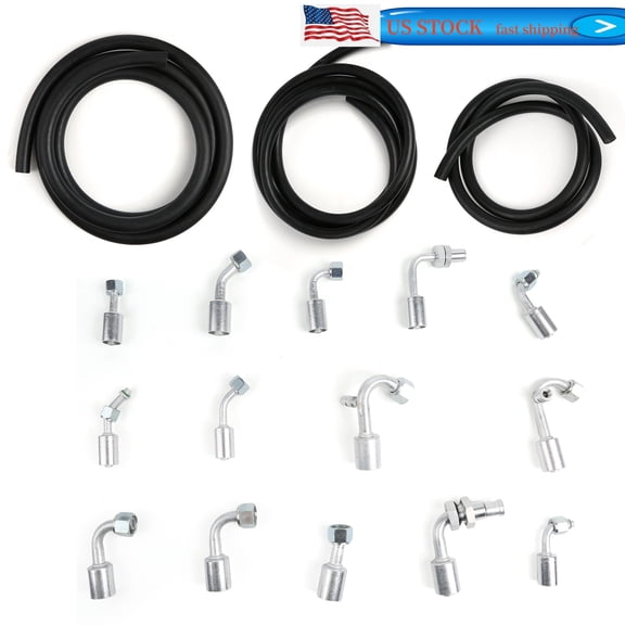 FENGXIH A/C Air Conditioning Extended Length Hoses Fittings O-rings Universal Kit