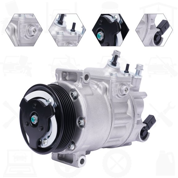 A/C Compressor 12V Low Noise Air Conditioning Compressor Compatible Oil R134a, R1234YF Suitable for Cars, Trucks or SUVs Vehicle Replacement Parts