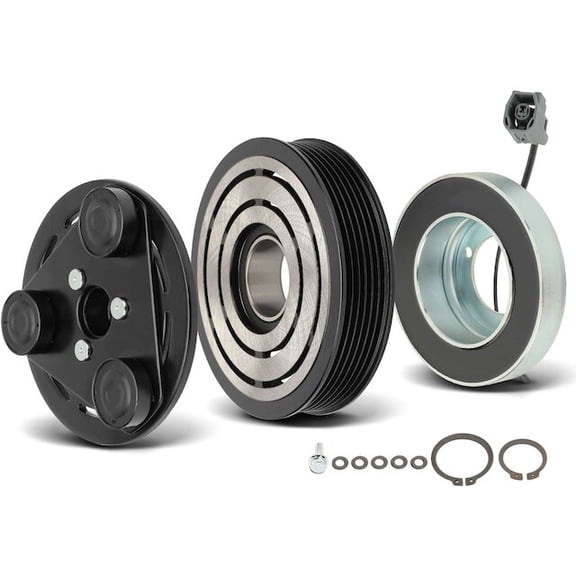 A/C Compressor Clutch Kit One Set - Compatible with 2006 - 2007 Mazda 6 Mazdaspeed 2.3L 4-Cylinder Turbocharged