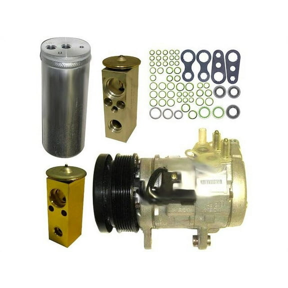A/C Compressor Kit - with 10S20E Compressor, Accumulator / Drier, Front Expansion Valve, Rear Expansion Valve, and O-ring Seal Kit - Compatible with 2004 - 2006 Dodge Durango 2005