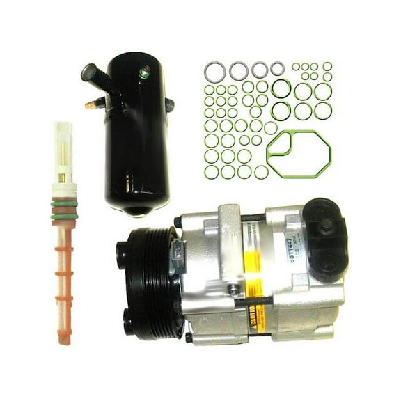 A/C Compressor Kit with Accumulator, Front Expansion Valve and O-ring Seal Kit - Compatible with 1998 - 2002 Mercury Grand Marquis 4.6L V8 1999 2000 2001