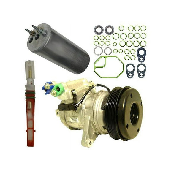 A/C Compressor Kit - with Compressor, Accumulator / Drier, Front Expansion Valve, and O-ring Seal Kit - Compatible with 2000 - 2006 Jeep Wrangler 4.0L 6-Cylinder 2001 2002 2003 2004 2005