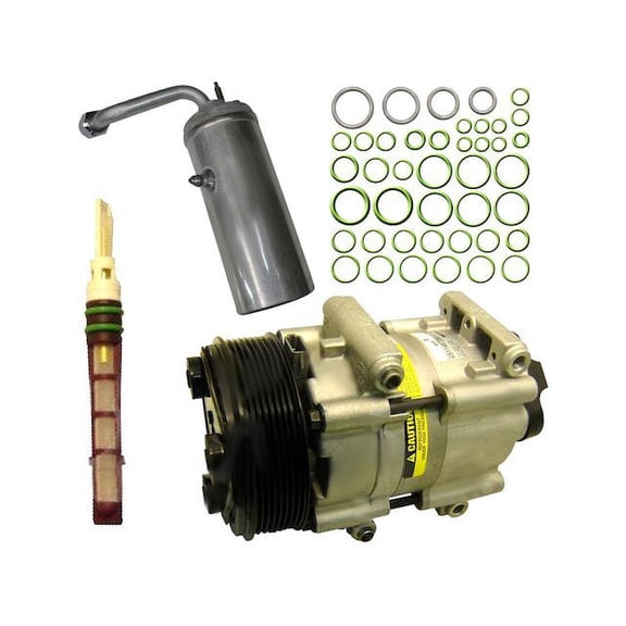 A/C Compressor Kit - with Compressor, Accumulator / Drier, Front Expansion Valve, and O-ring Seal Kit - Compatible with 1999 - 2003 Ford F-250 Super Duty 7.3L V8 2000 2001 2002