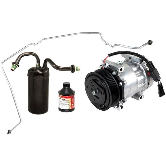 A/C Compressor Kit - with Compressor, Accumulator, Liquid Line with Orifice, , and O-Rings - Compatible with 1998 - 2002 Dodge Ram 3500 5.9L 6-Cylinder 1999 2000 2001