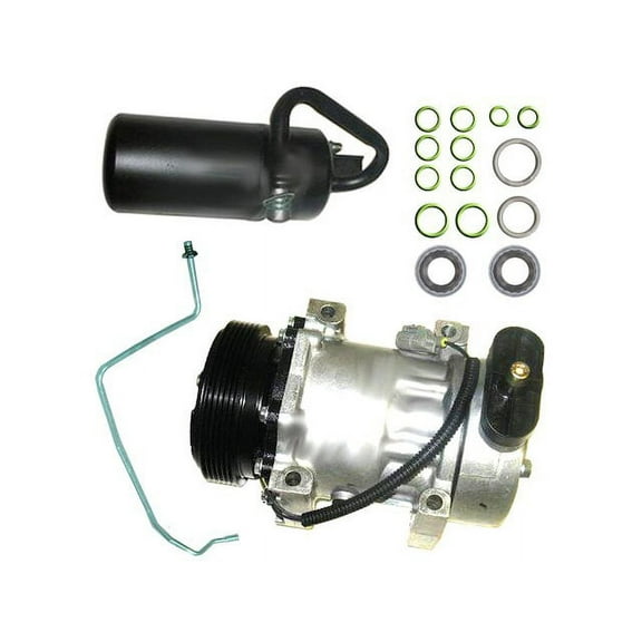 A/C Compressor Kit - with Compressor, Liquid Line, Accumulator / Drier, and O-ring Seal Kit - Compatible with 1997 - 2001 Jeep Cherokee 1998 1999 2000