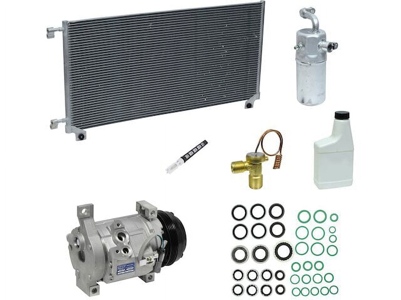 A/C Compressor Kit with Condenser - with 13mm Tube Diameter and Fixed Orifice - Compatible with 2000 - 2001, 2003 - 2006 GMC Yukon (with Rear AC) 2002 2004 2005