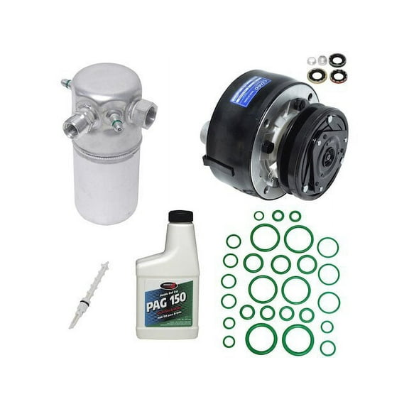 A/C Compressor Kit - Piston Style - Compatible with 1985 - 1986 Chevy C10 (with 9 O Clock Coil, with Fixed Orifice; without Rear A/C)