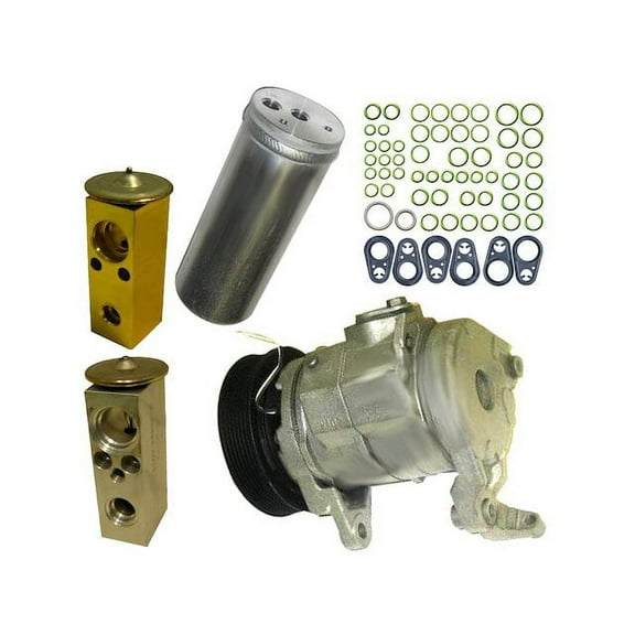 A/C Compressor Kit with Rear AC, Accumulator / Drier, Front Expansion Valve, Rear Expansion Valve and O-ring Seal Kit - Compatible with 2004 - 2006 Dodge Durango 5.7L V8 2005