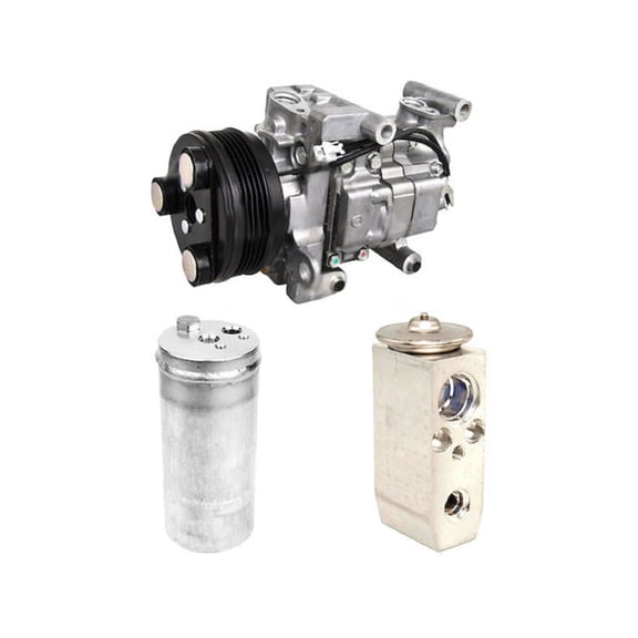 A/C Compressor Kit with Accumulator, Expansion Device, Compressor , Gaskets and O-Rings - Compatible with 2004 - 2009 Mazda 3 2005 2006 2007 2008
