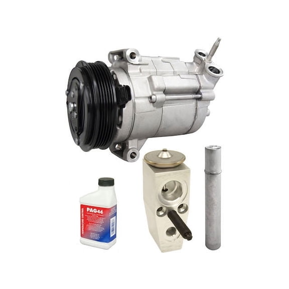 A/C Compressor Kit - with Compressor, Filter Drier, Expansion Valve, , and O-Rings - Compatible with 2010 - 2011 Chevy Equinox 2.4L 4-Cylinder