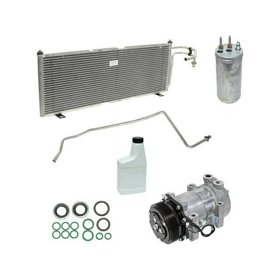 A/C Compressor Kit with Condenser - Compatible with 2001 Jeep Cherokee (with Pad Mount Fittings)