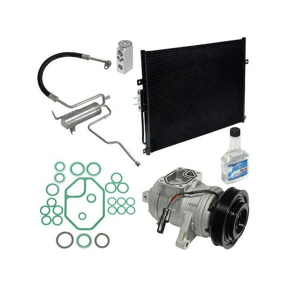 A/C Compressor Kit with Condenser - Compatible with 2002 - 2003 Jeep Grand Cherokee 4.0L 6-Cylinder VIN S OHV 2004