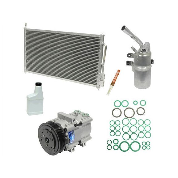 A/C Compressor Kit with Condenser - Compatible with 2005 - 2007 Ford Focus (with 3/4 Outlets) From 3/16/2005 2006
