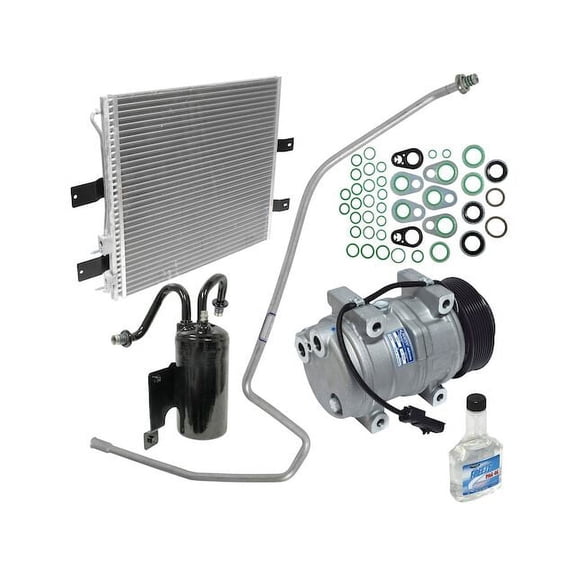 A/C Compressor Kit with Condenser - Compatible with 2006 Dodge Ram 2500 5.9L Turbo Diesel (with Aluminum Transmission Cooler)