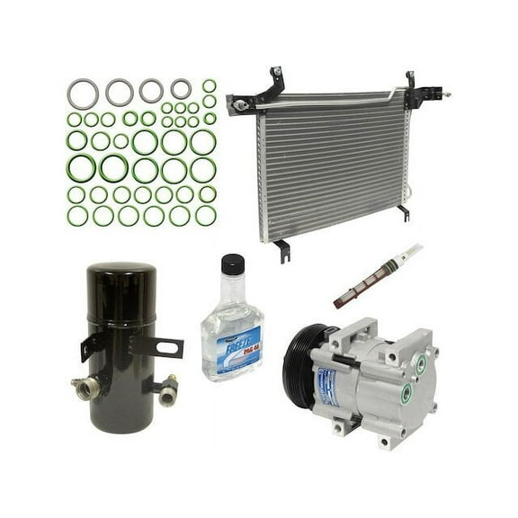 A/C Compressor Kit with Condenser - with Fixed Orifice - Compatible with 1994 - 1995 Ford Bronco (with Factory AC)