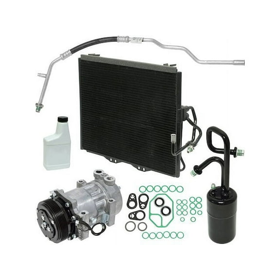 A/C Compressor Kit with Hose and Condenser - Compatible with 1997 - 1998 Jeep Wrangler