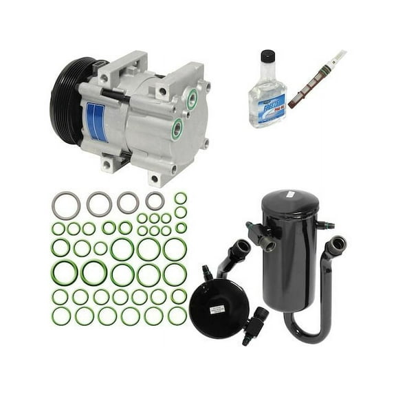 A/C Compressor Kit - with R134A and Threaded Fittings - Compatible with 1990 - 1993 Ford Bronco with Factory Installed A/C 1991 1992