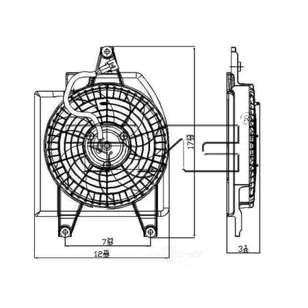 A/C Condenser Fan Assembly Fits select: 2003-2005 KIA RIO