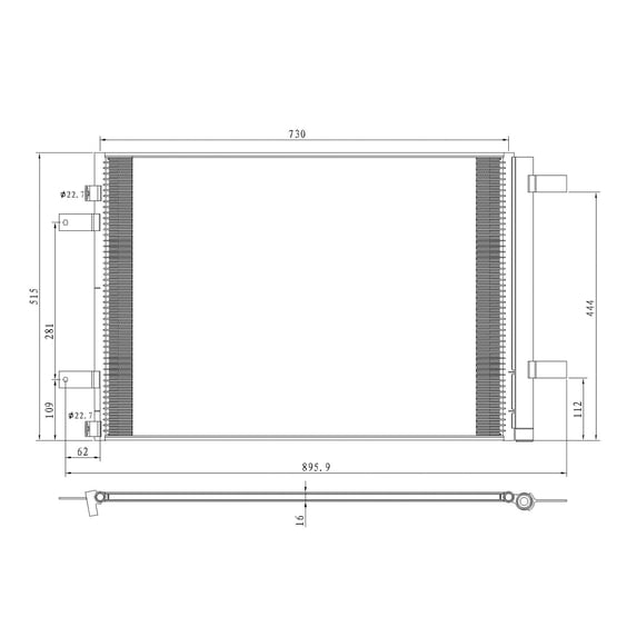 A/C Condenser for 17-22 Ford F-250 Super Duty Aluminum CND6012