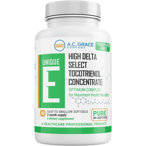 A.C. Grace Company, Unique E Tocotrienols - Tocopherol Free Softgels, 60 Count