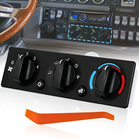 A/C Heater Climate Control Module For Peterbilt Trucks 337 348 389, Air Conditioning Heater Control Switch Replacement OEM Q21-6119-black