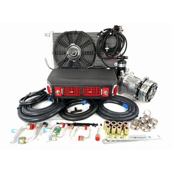 A/C KIT UNIVERSAL UNDERDASH EVAPORATOR 432-100 RED 12V WITH ELECTRICAL HARNESS