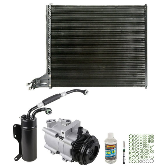 A/C Kit w/ AC Compressor Condenser Drier For 2007 Ford E150 E250 E350 E450 E550 w/ Gas Engine & Rear AC - BuyAutoParts