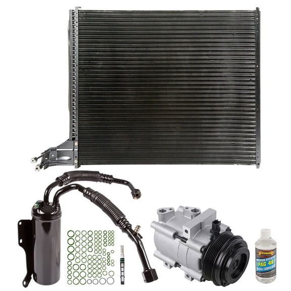 A/C Kit w/ AC Compressor Condenser DrierFor 2007 Ford E150 E250 E350 E450 E550 w/ Gas Engine w/o Rear AC - BuyAutoParts