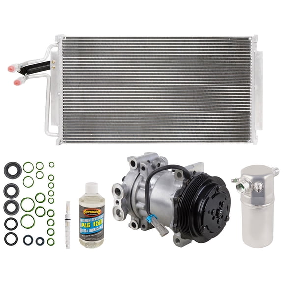 A/C Kit w/ AC Compressor Condenser & Drier For Chevy S10 S-10 Blazer GMC Sonoma Jimmy S15 Olds Bravada 4.3L V6 1996-1998 - BuyAutoParts