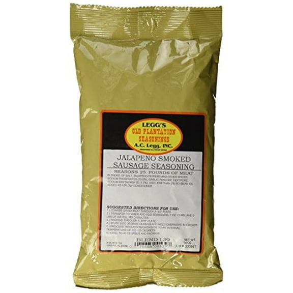 A.C. Legg Jalapeno Smoked Sausage Seasoning, 14 Ounce - with Cure