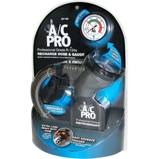 A/C Pro R-134A Professional Grade Recharge Hose and Gauge