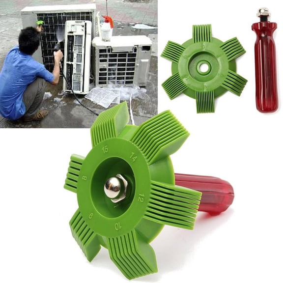 A/C Radiator Fin Comb Tool, Universal Stainless Steel Condenser Cleaning Brush for Vehicle Air Conditioning Systems and Cooling Fins