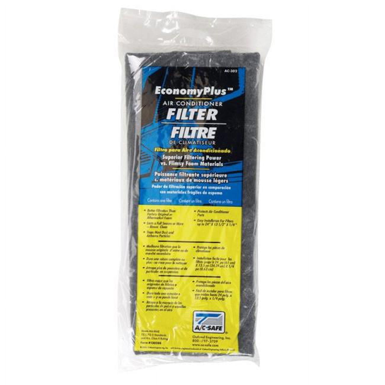 EconomyPlus 15x24x1/4 Gray Polyester Air Conditioner Filter