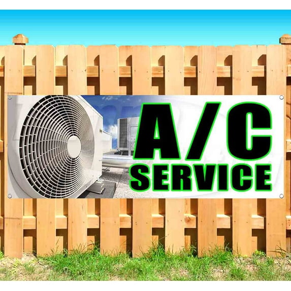 A/C Service 13 oz Vinyl Banner With Metal Grommets