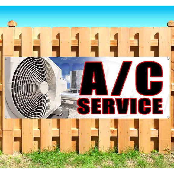 A/C Service 13 oz Vinyl Banner With Metal Grommets