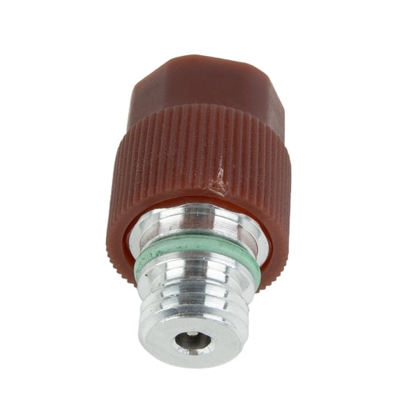 A/C Service Valve High Side R-134a Port Adapter with Replaceable Valve Cores