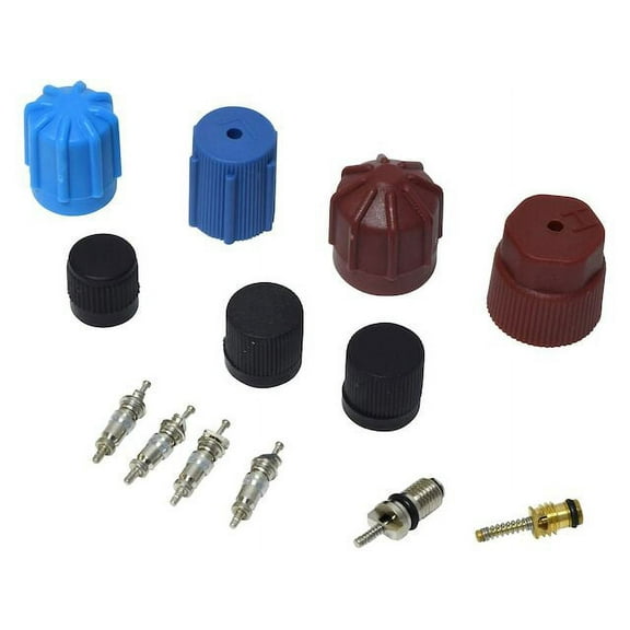 A/C System Valve Core and Cap Kit - Compatible with 1984 - 1993 Nissan 300ZX 1985 1986 1987 1988 1989 1990 1991 1992