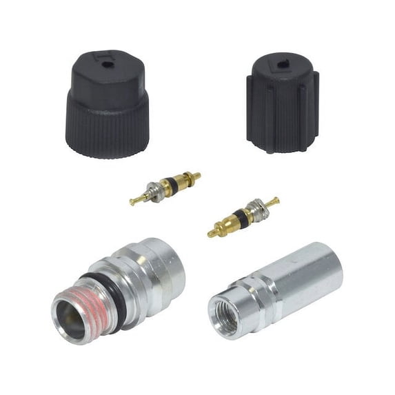 A/C System Valve Core and Cap Kit - Compatible with 1996 Ford Econoline Super Duty