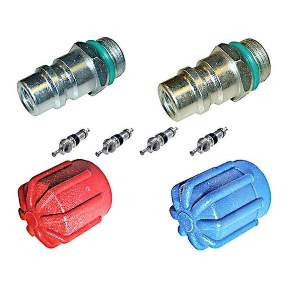 A/C System Valve Core and Cap Kit - Compatible with 1998 - 2004 Mercedes-Benz SLK230 2.3L 4-Cylinder 1999 2000 2001 2002 2003