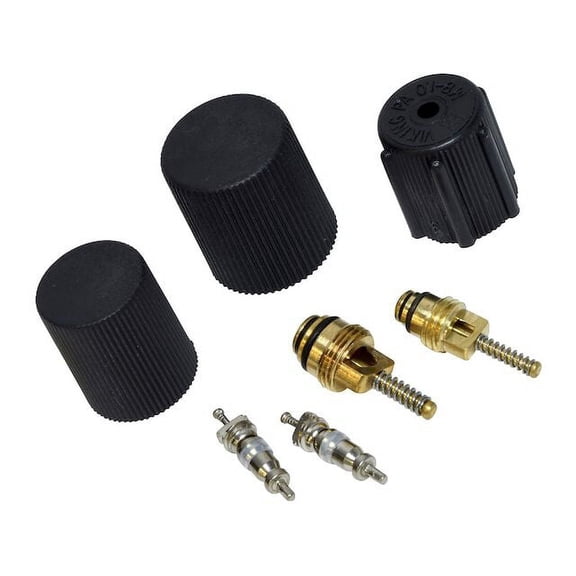 A/C System Valve Core and Cap Kit - Compatible with 2007 - 2012 Dodge Caliber 2008 2009 2010 2011