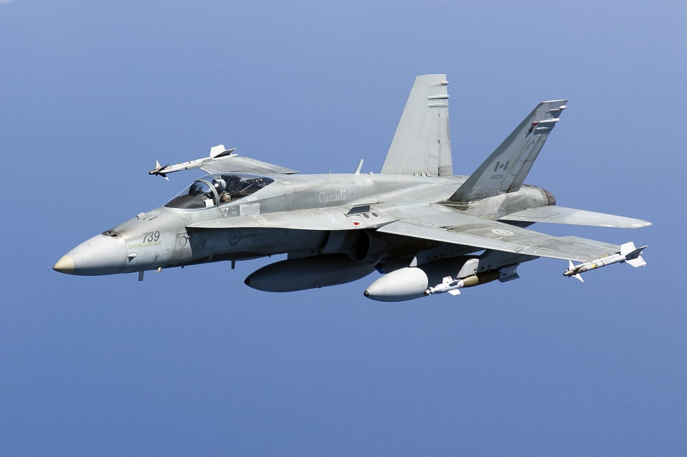 A CF-188A Hornet of the Royal Canadian Air Force Canvas Art - Gert KromhoutStocktrek Images (18 x 12)